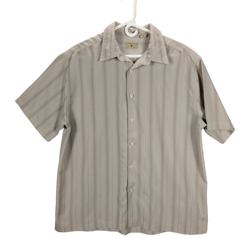 Royal Palm Shirt Mens Extra Large Bowling Cuban Cabana Camp Button Up Retro Vtg